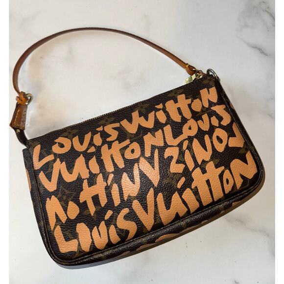Louis Vuitton Handbags - Louis Vuitton X Stephen Sprouse Monogram Graffiti Pochette Accessories Peach